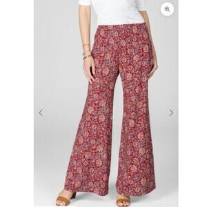 KiraGrace High Rise Wide Leg Pants Flowy Boho Travel Comfort Stretch Size Large